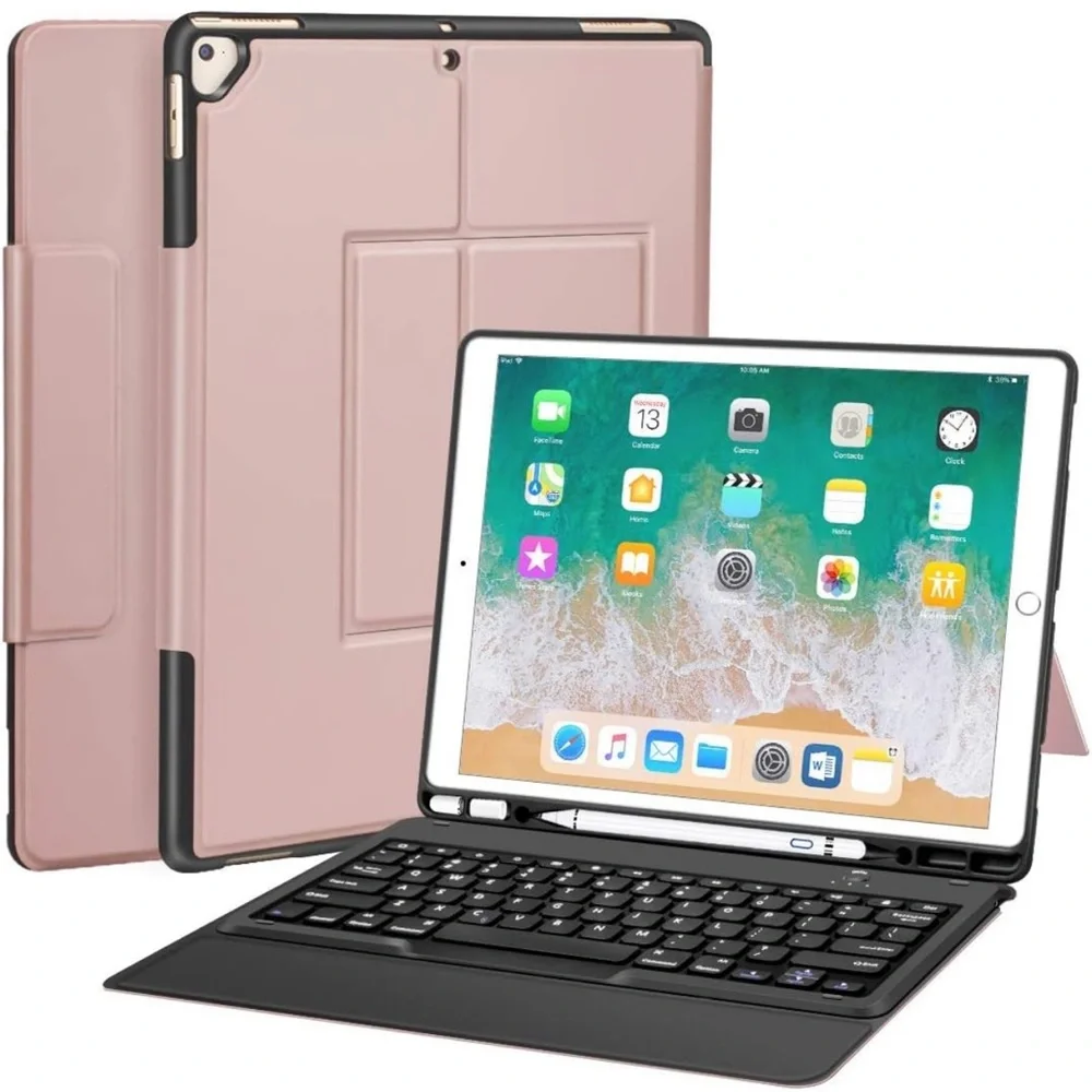 Rose Gold Tablet Case with Keyboard